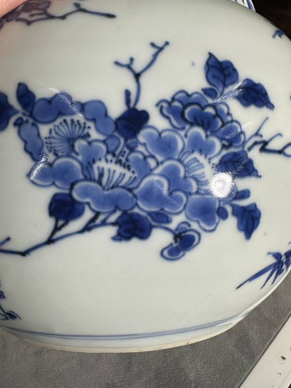 明崇祯 青花花卉粥罐 - 图8