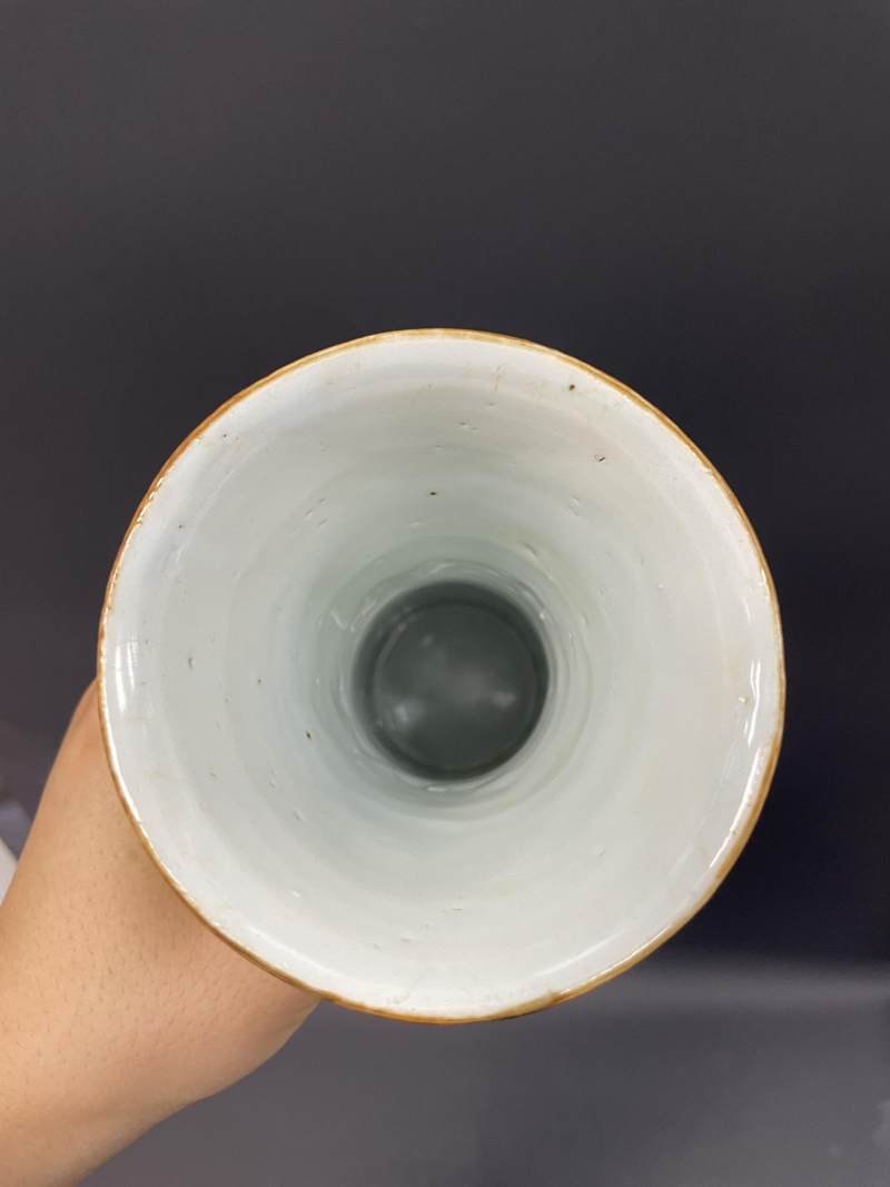 明崇祯 青花花鸟纹花觚 - 图11