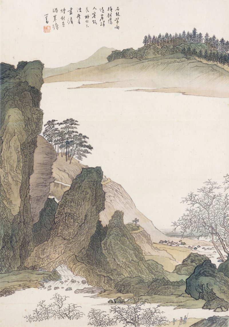 溥儒　秋色寒潭　設色絹本　立軸 | PU RU (1896-1963)