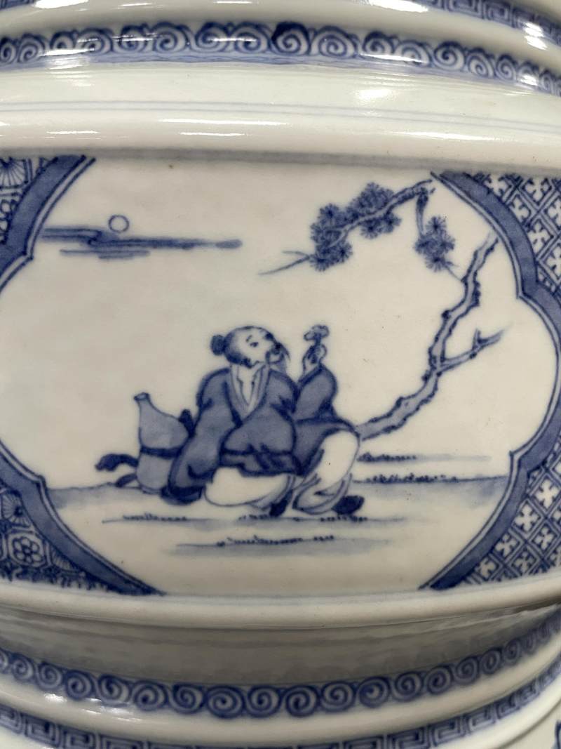 清雍正 青花三星八仙纹大花觚 - 图12