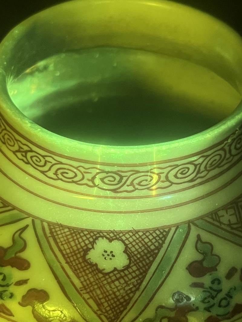 明晚期 红绿彩鹤鹿同春图罐 - 图18
