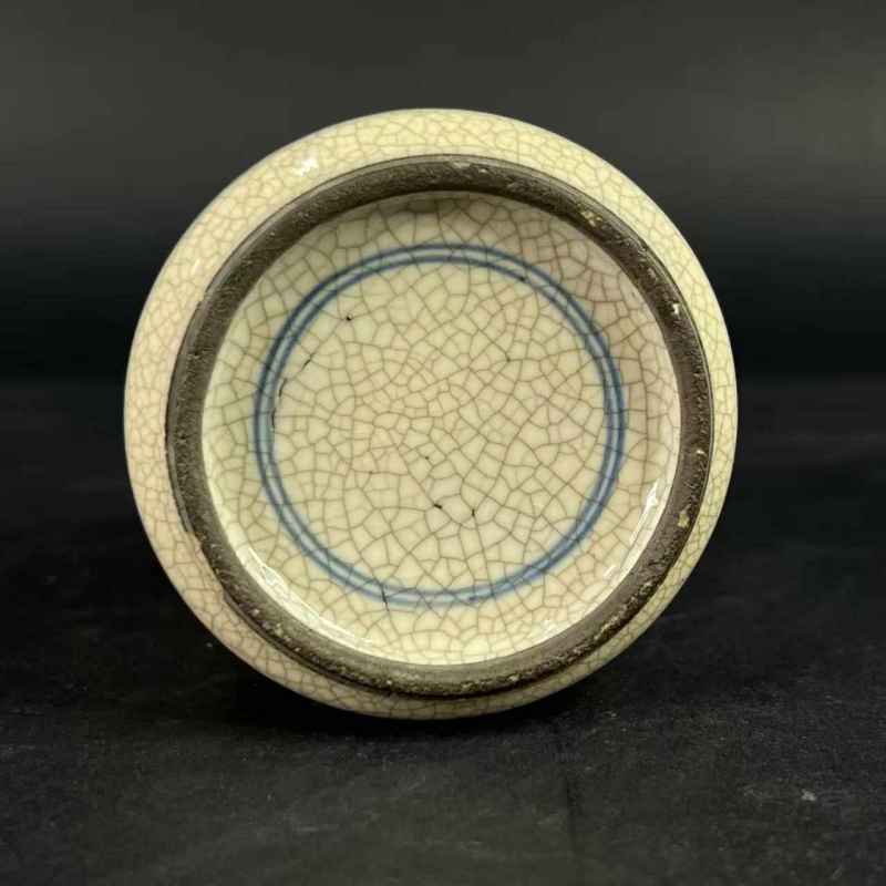 清中晚期 煨瓷青花花鸟纹瓶 - 图25