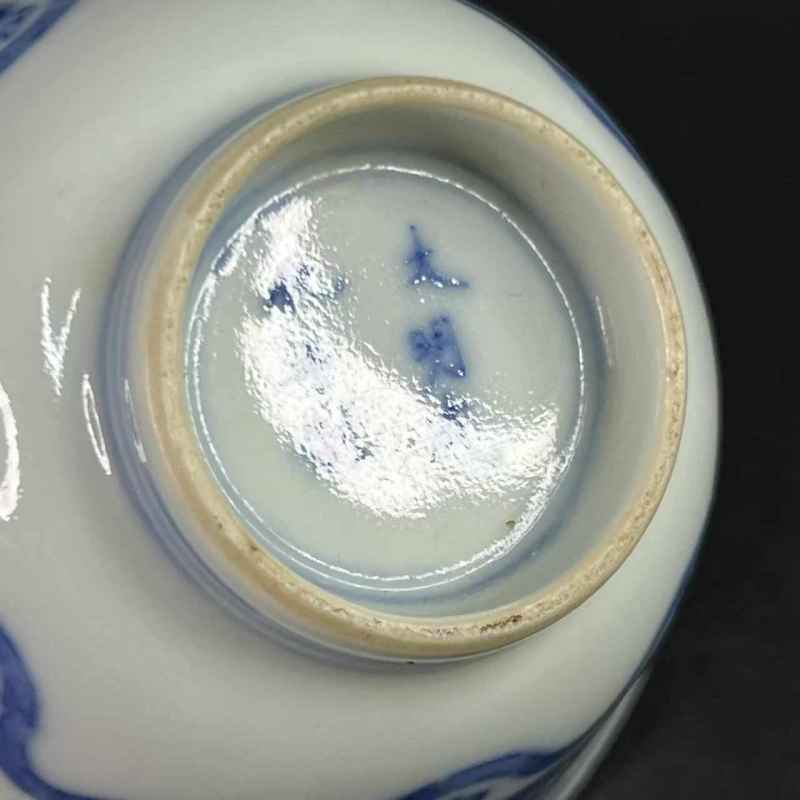 清早期 青花狮纹杯一对 - 图31