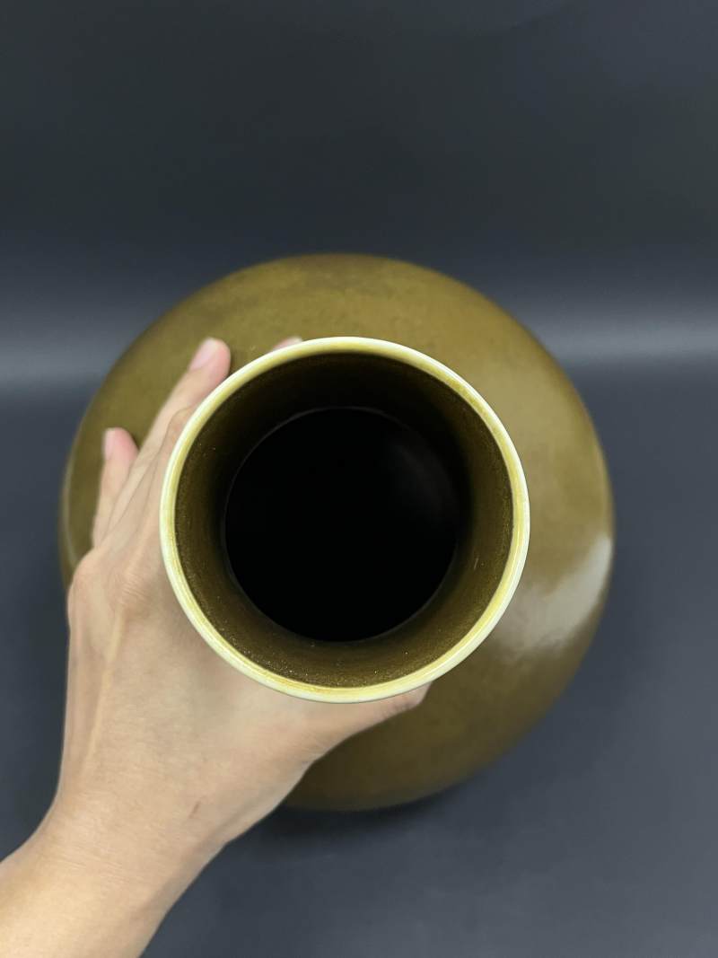 清同治 茶叶末釉荸荠瓶 - 图5