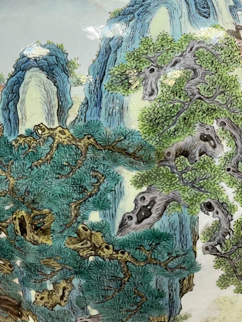 民国 粉彩百鹿图夔凤耳大地瓶 - 图16