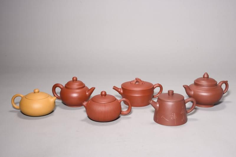当代 竹茶棚、紫砂壶八件 - 图4