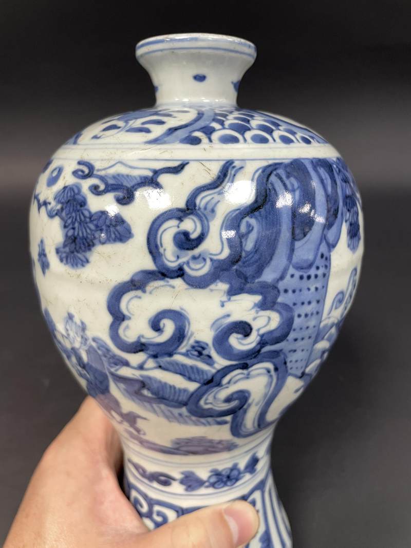 明晚期 青花神仙人物纹梅瓶 - 图15