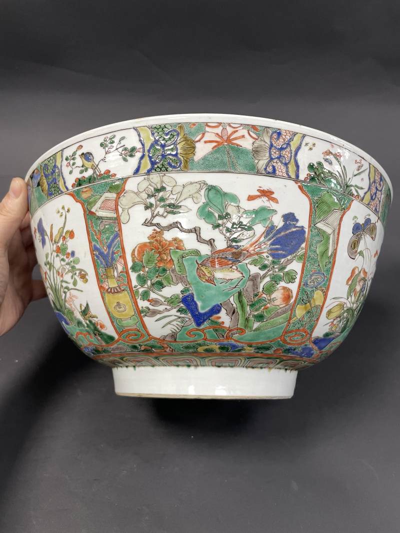 清康熙 五彩花鸟纹大碗 - 图7