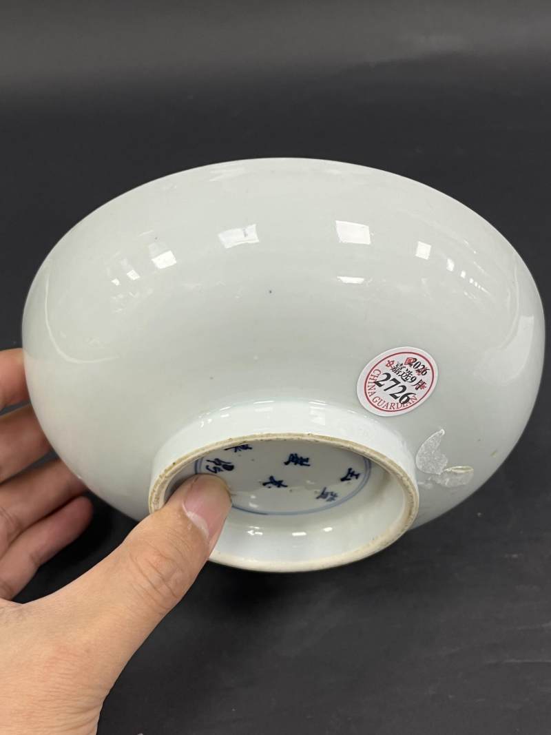 清康熙 青花花鸟纹盘 - 图5