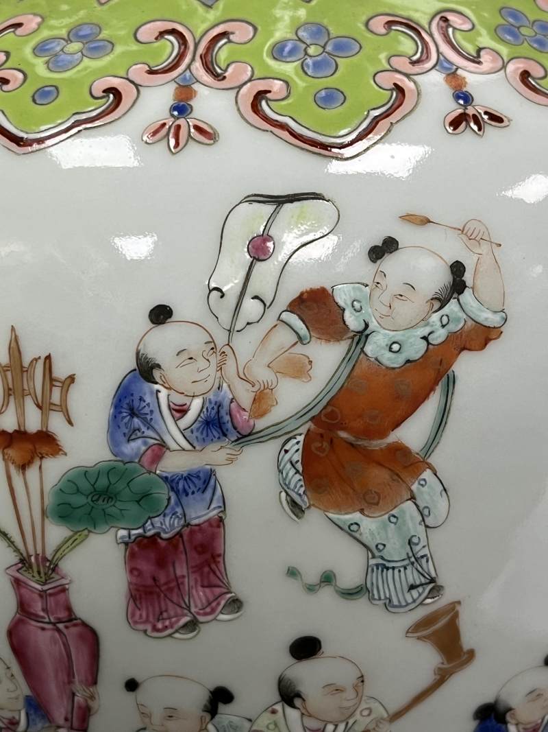 清道光 粉彩百子婴戏图瓶 - 图15