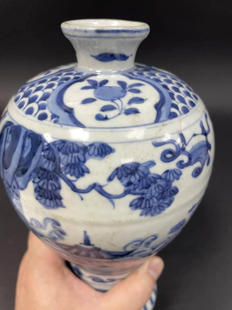 明晚期 青花神仙人物纹梅瓶 - 图16