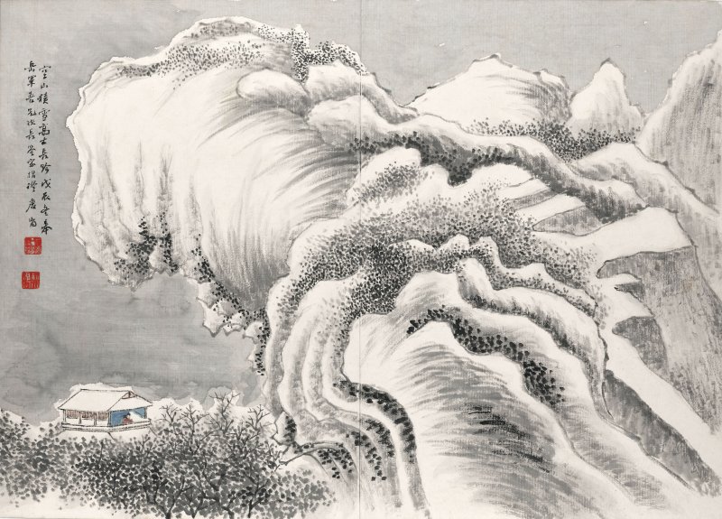 唐肯、馮飛 倣古山水　設色紙本　冊頁十八開　一九二八年、一九三一年作 | TANG KEN (1876-1950); FENG FEI (?-1968) - 图30