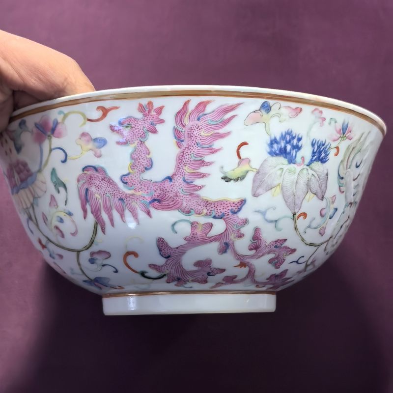 清光绪 粉彩夔凤纹大碗 - 图7
