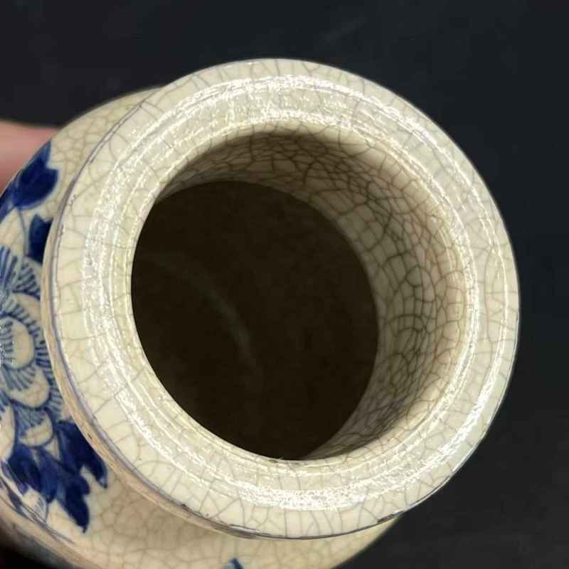 清中晚期 煨瓷青花花鸟纹瓶 - 图27