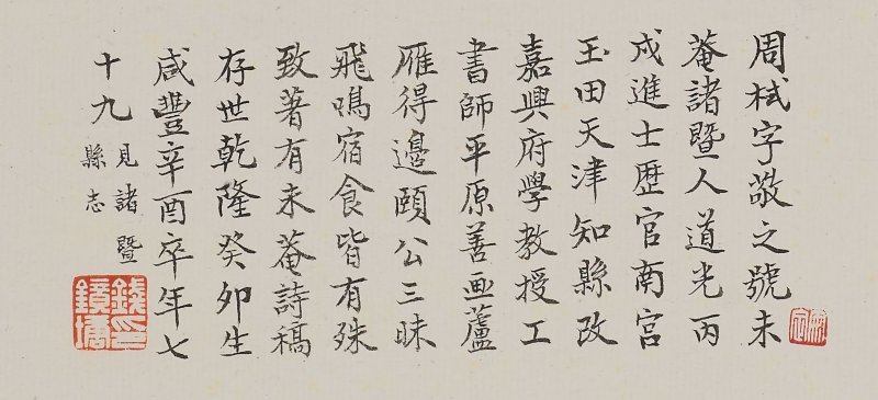 周栻　蘆雁圖　設色灑金箋　扇面鏡心　一八六〇年作 | ZHOU SHI (1783-1861) - 图4