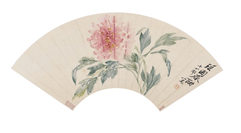 改琦　瑤圃春酣　設色紙本　扇面鏡心 | GAI QI (1773-1828)