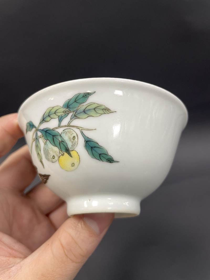 清晚期-民国 粉彩花鸟纹茶碗 - 图6