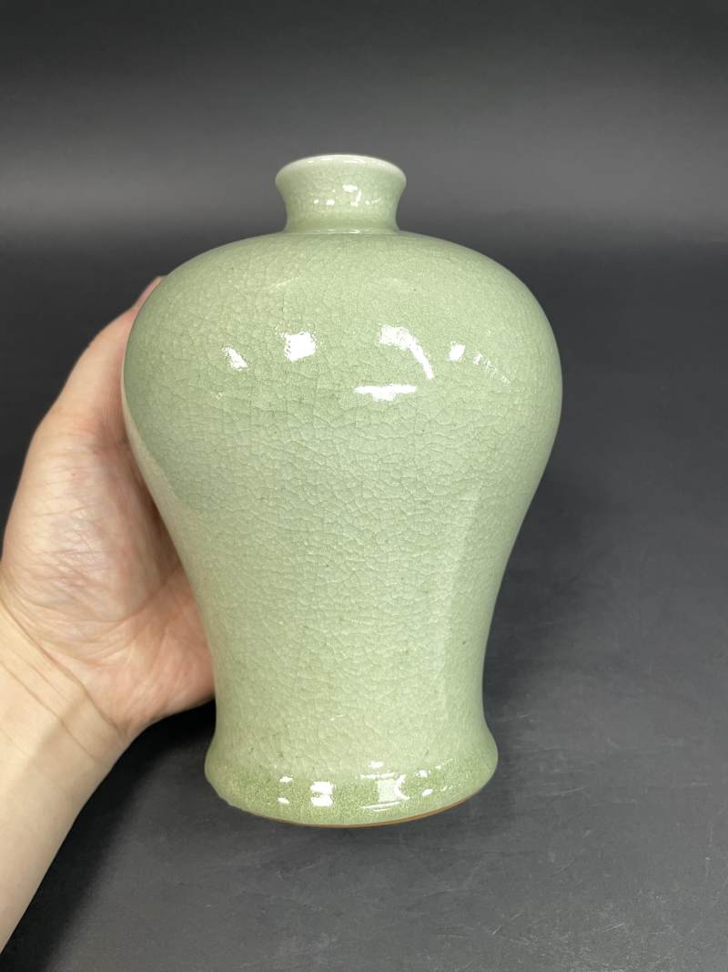 清早期 郎绿釉梅瓶 - 图3