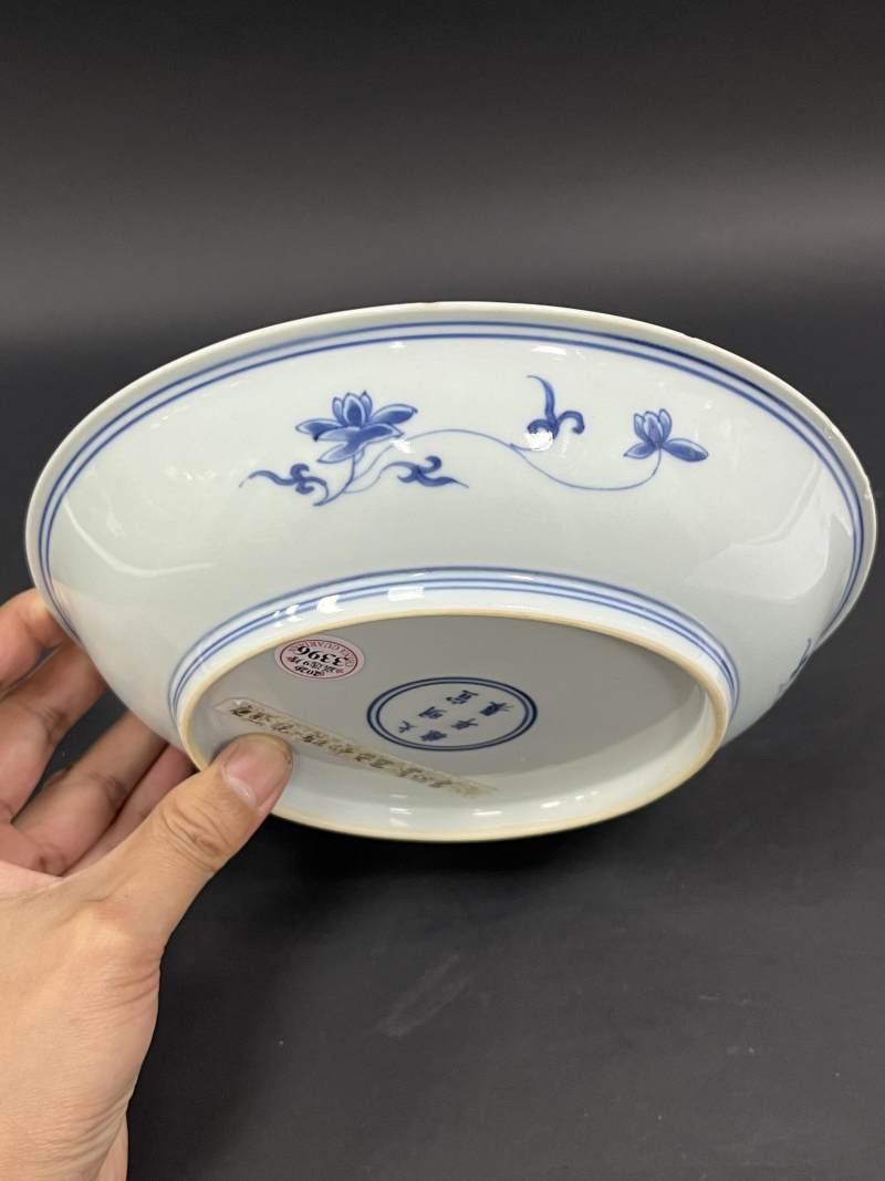 清雍正 青花云凤纹盘 - 图4