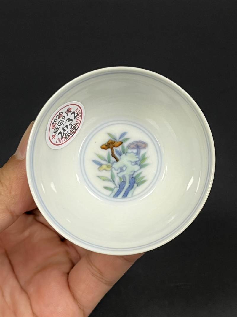 清早期 斗彩鸡缸杯 - 图3