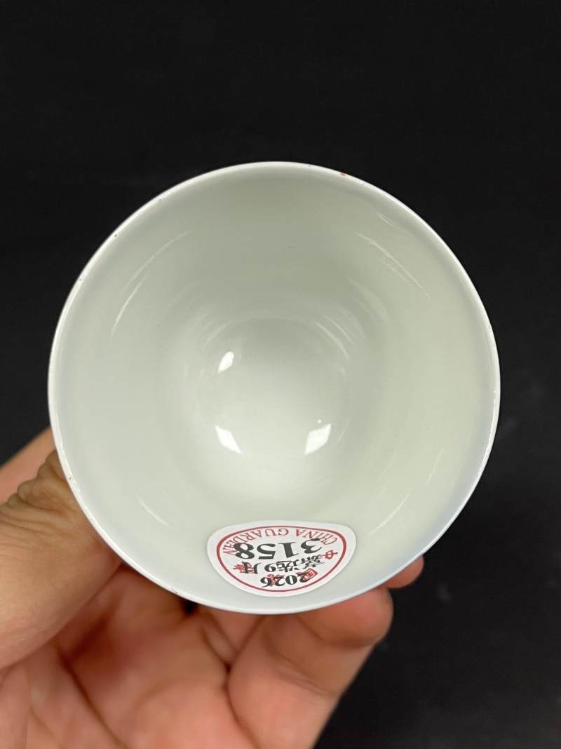 清光绪 斗彩洞石水仙图杯 - 图5