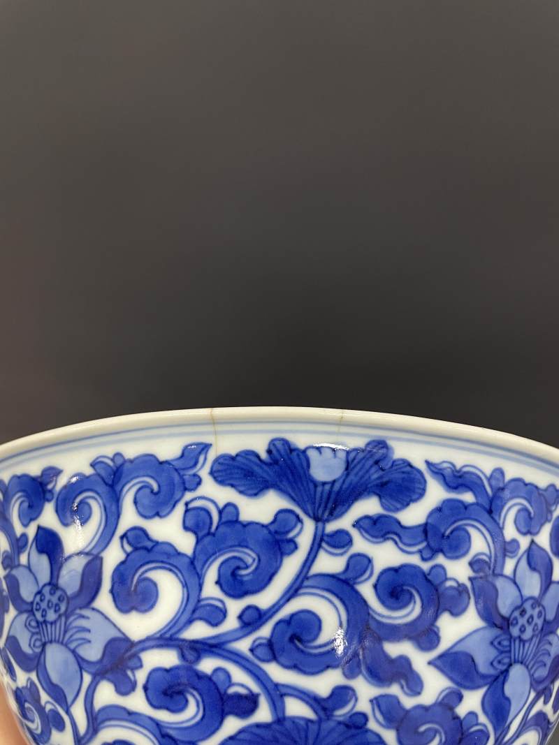 清康熙 青花缠枝莲纹大碗 - 图13