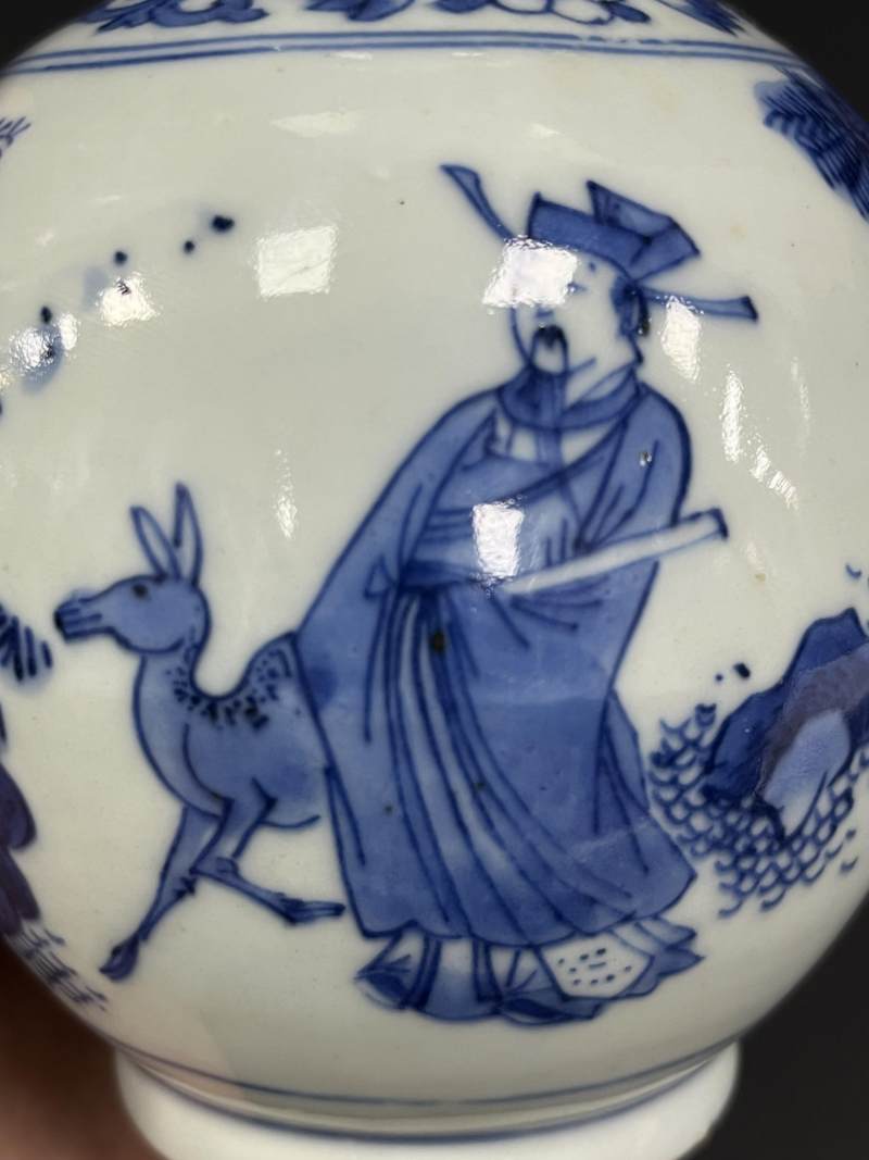 明崇祯 青花高官厚禄图小葫芦瓶 - 图11