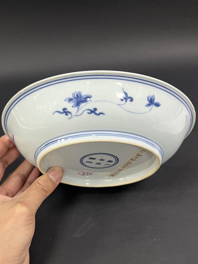 清雍正 青花云凤纹盘 - 图5