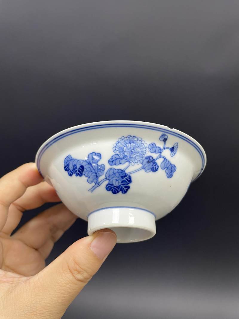 清晚期 青花折枝花卉纹碗盘八只 - 图26