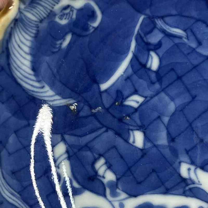清道光 骏马图花口盘一对 - 图22