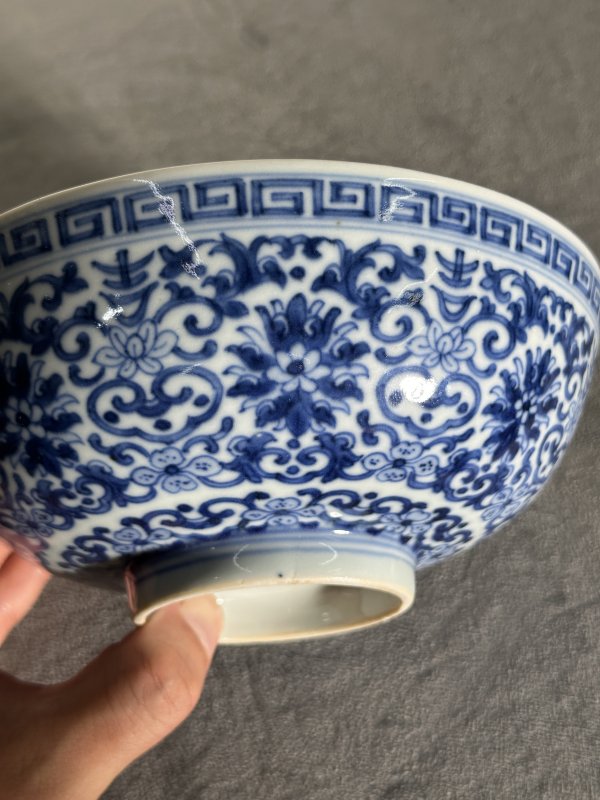 清嘉庆 青花宝相花纹碗 - 图5