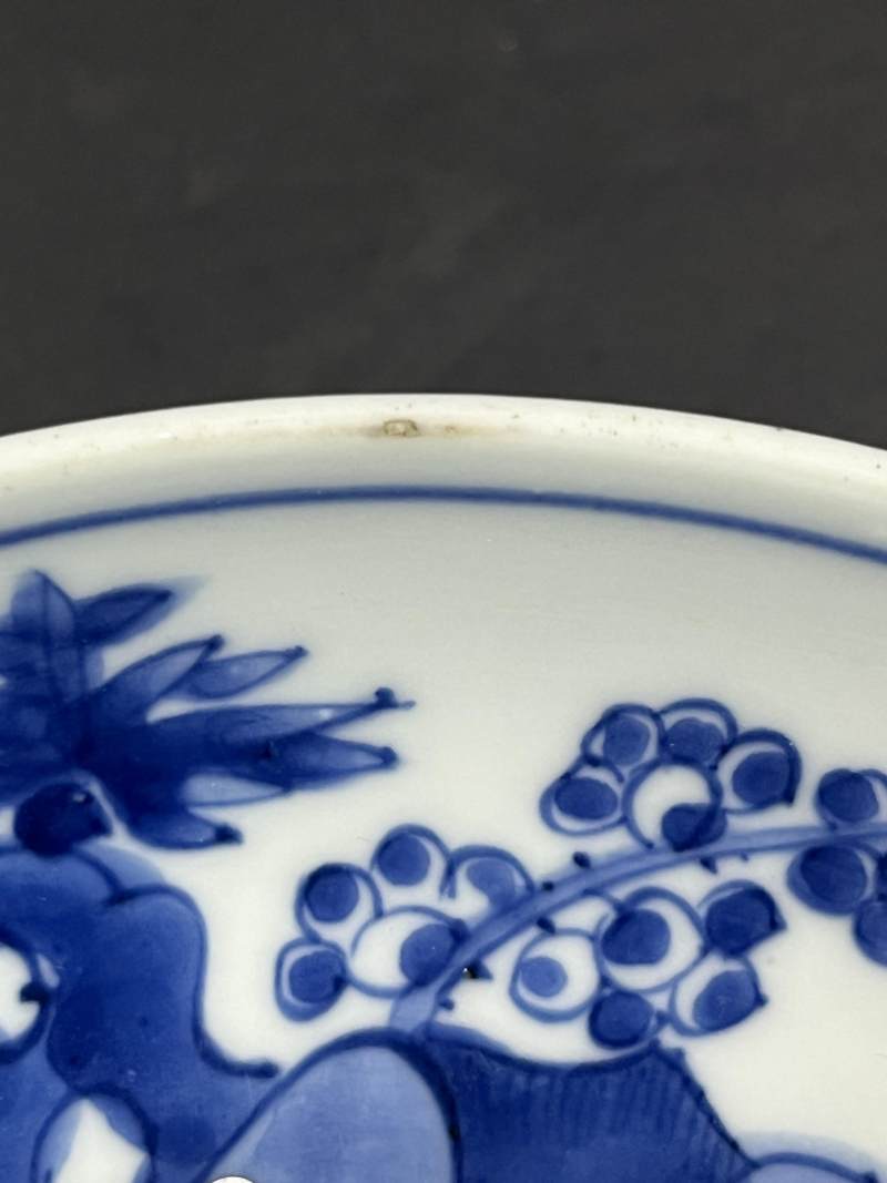清康熙 青花花鸟纹盘 - 图10