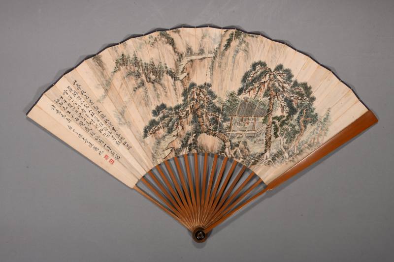 清 子安款香木砖瓦文扇骨、竹扇骨各一把 - 图6