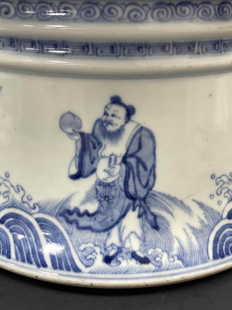 清雍正 青花三星八仙纹大花觚 - 图14