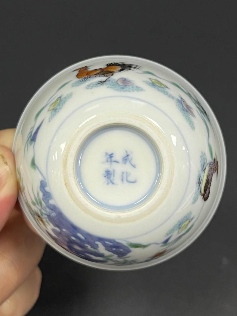 清早期 斗彩鸡缸杯 - 图8