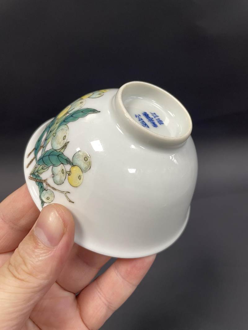 清晚期-民国 粉彩花鸟纹茶碗 - 图12