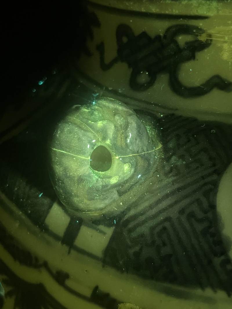 明晚期 青花锦地如意开光花卉纹四系盖罐 - 图17