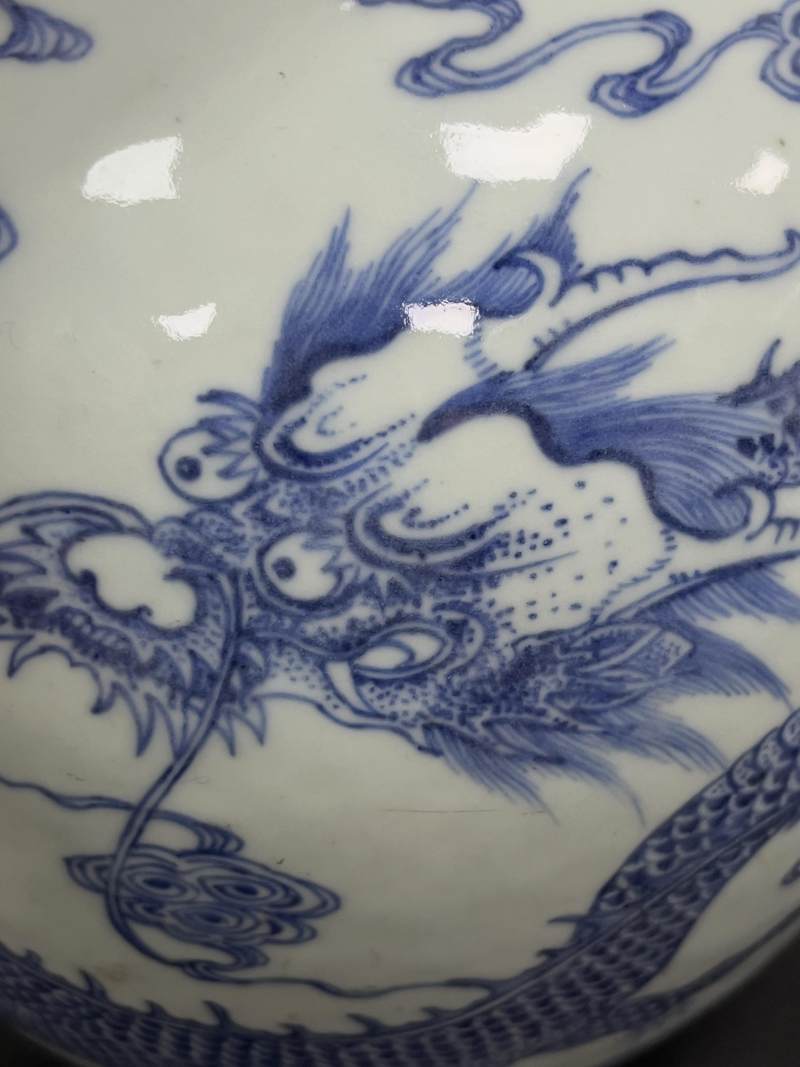 清雍正-乾隆 青花云龙纹小天球瓶 - 图8
