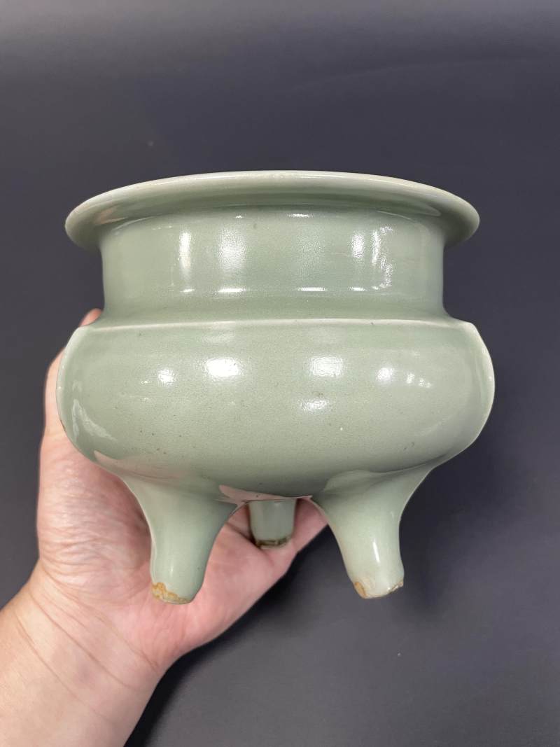 元 龙泉窑青釉鬲式炉 - 图4