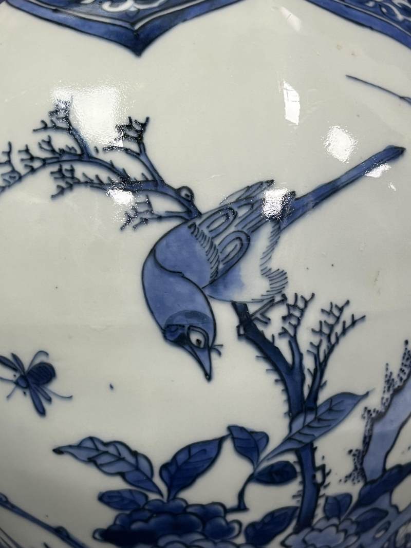 明崇祯 青花花鸟纹八方罐 - 图10