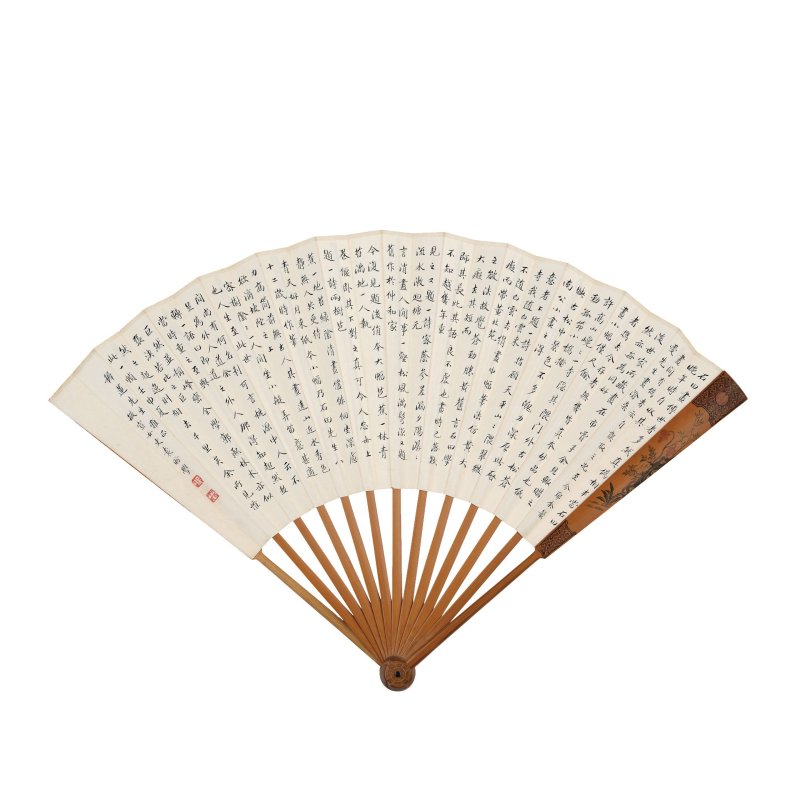 吳青霞　春山柳艇　設色紙本　成扇　一九三一年作 | WU QINGXIA (1910-2008); YUAN FANG (1909-1974) - 图3