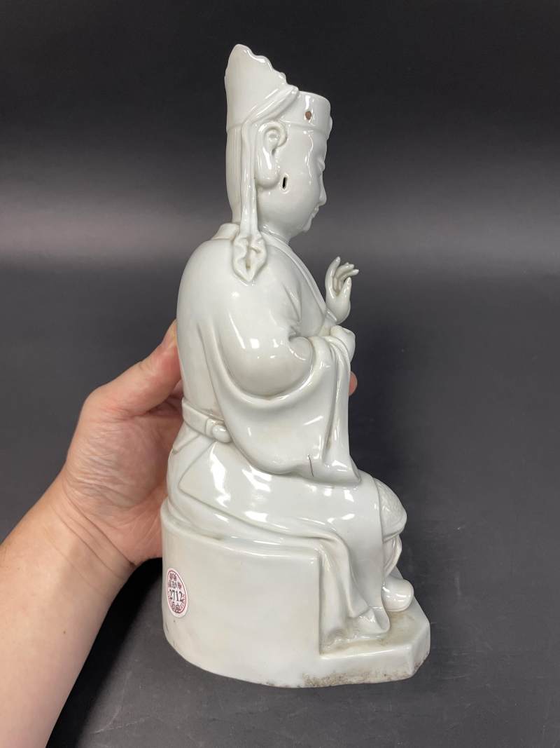 清 德化窑白釉文昌帝君像 - 图6
