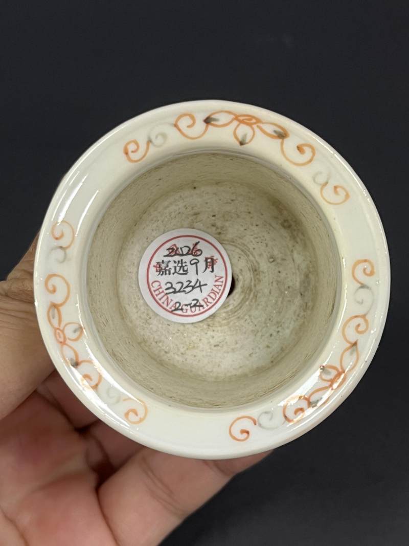 清中期 粉彩芦雁图小菖蒲盆一对 - 图11