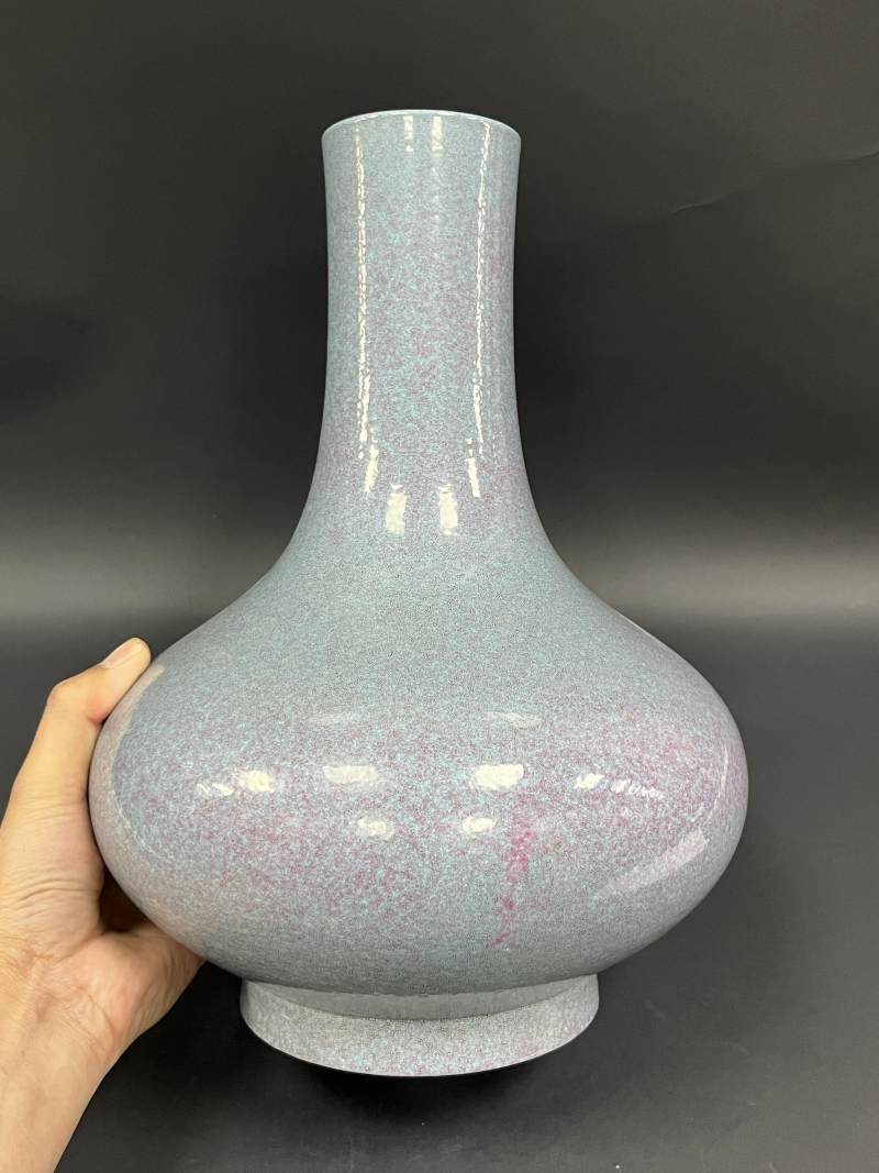 清晚期 炉钧釉荸荠瓶 - 图4