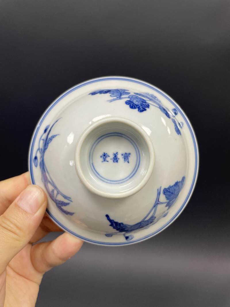 清晚期 青花折枝花卉纹碗盘八只 - 图30