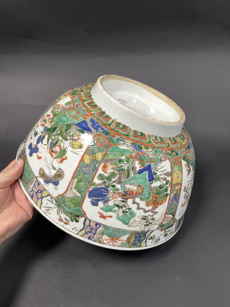 清康熙 五彩花鸟纹大碗 - 图16