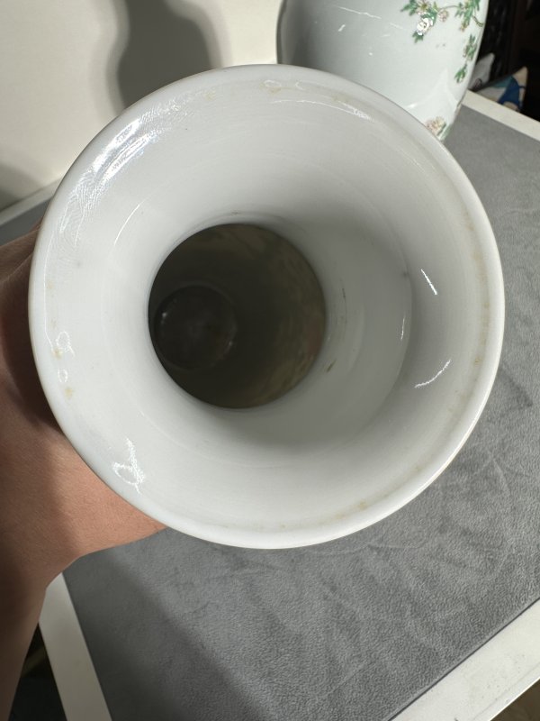 民国 粉彩花鸟赏瓶一对 - 图10