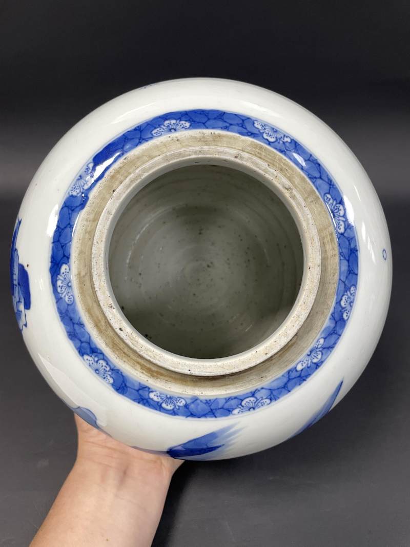 清康熙 青花山水人物纹罐 - 图10