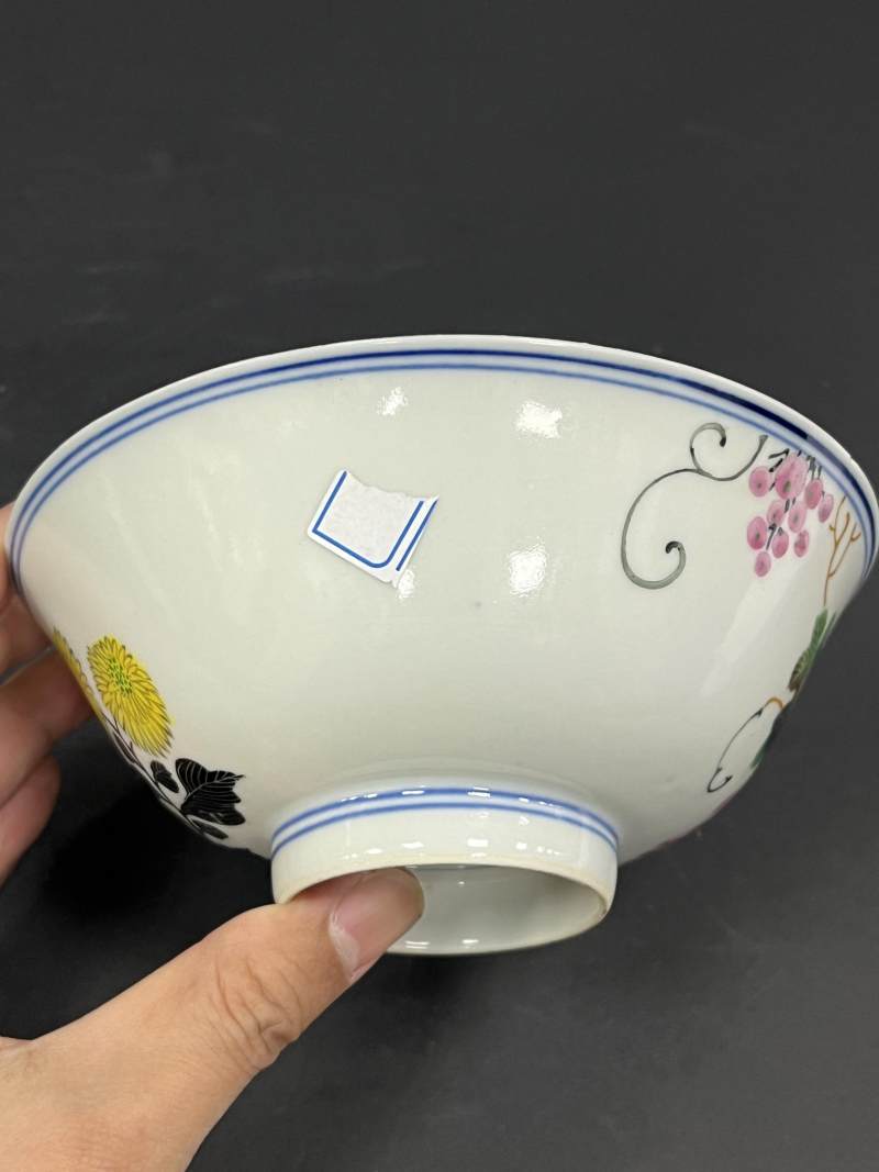 清光绪 粉彩葡萄花卉纹碗两对 - 图19
