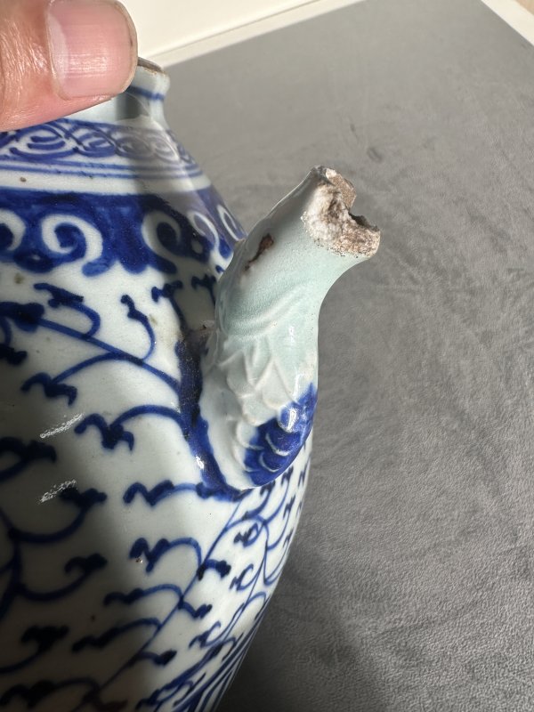 清中期 青花缠枝花卉纹壶 - 图8